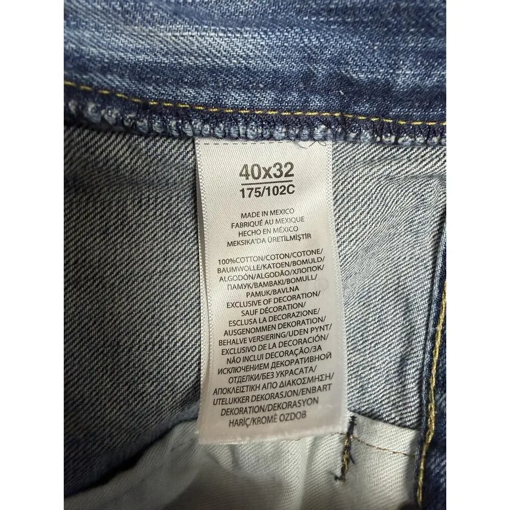 Polo Ralph Lauren Jeans Mens 40x32 Blue Varick Slim Straight Light Wash